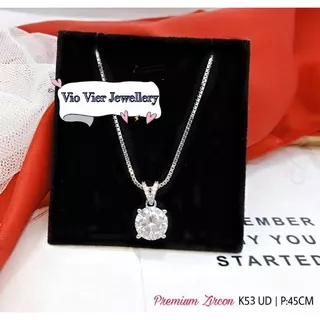 Kalung Liontin (Vier) Wanita Premium Replika Berlian Lapis Emas 18k (Diamond)