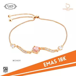 Gelang Morganite Collection Sandra Dewi Gold - Gelang Batu Pink Emas 18k