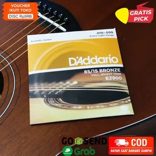 [SIAP KIRIM] Senar Gitar Akustik String D'addario Daddario EZ900 0.10 1 Set Bonus Pick