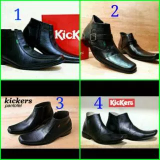 SEPATU KICKERS PANTOFEL RETSLETING SLETING KULIT SAPI ASLI PRIA KERJA KANTOR FORMAL PESTA 4 MOTIF