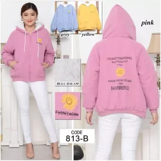 Jaket Parasut import wanita 2 (bagian dalam bulu)