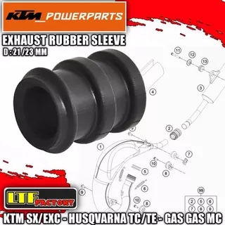 KTM SX EXC - HUSQVARNA TC TE TX - GAS GAS MC 65 85 125 150 200 - POWER PARTS Exhaust Rubber Sleeve Kit - Karet Sambungan Knalpot Motocross Original