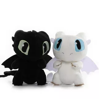 Boneka Naga How To Train Your Dragon 3 Light Fury Toothless Bahan Plush Lembut Warna Putih Ukuran 20cm