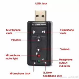 USB Sound Card 7.1 Black Channel Adapter external Soundcard Audio