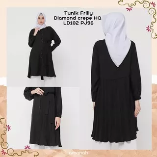 Atasan murah, Tunik murah, tunik polos, tunik busui, tunik hitam, tunik diamond, tunik muslim,Frilly