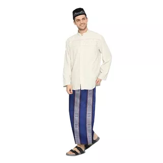 Sarung ATLAS Premium 770 Songket Biru Abu