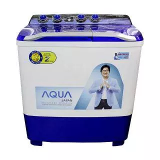 Mesin Cuci Aqua 2 Tabung QW1080XT Hijab Series Mesin Cuci [2 Tabung] Royal Blue/White