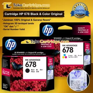 Cartridge HP 678 black & color Original 1 SET Catridge CZ107AA CZ108AA katrid tinta printer HP New