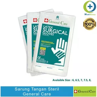 Sarung Tangan Steril General Care Surgical Gloves Sterile 6,6 7 7,5 8