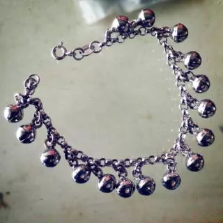 GELANG TANGAN BALITA GELANG KAKI BAYI PERAK ASLI STERLING SILVER 925 BANGLE KROM EMAS PUTIH