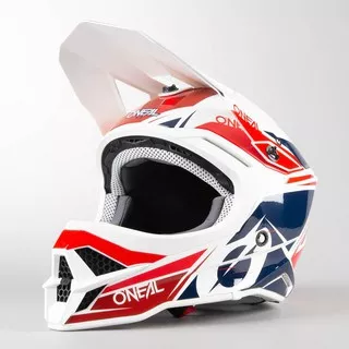 HELM CROSS ONEAL 3 SERIES STARDUST WHITE/BLUE/RED-M ECE