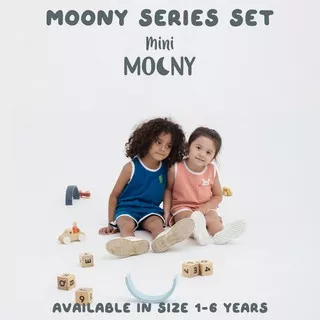 Moony Series Sleeveles Set || Baju Anak || Pakaian Anak || Setelan Anak || Baju Rumah Anak || Unisex