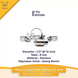 Stainless Klem Selang / Hose Clamp 5/8,  1/2 , 3/4 ,  7/8