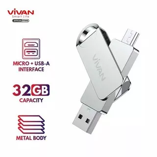 Vivan VOM132 Flasdisk OTG Dual Drive Micro USB & Type-A