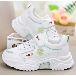 Sepatu Sneakers Anak LoVe Bordir Flower Flatfrom AS164