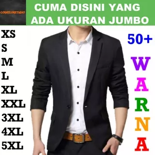 XXXXXL 5XL XXXXL 4XL XXXL 3XL XXL XL L M S XS JAS Pria BLAZER Cowok TEBAL SETELAN Laki Polos Groomsmen Kantor Office Kerja Resmi Formal Kasual Casual Kuliah Wisuda Resepsi Pernikahan Kantong Saku HITAM POLOS TANPA LIS Jas Kancing 1 2 Saku Paspoal Tutup