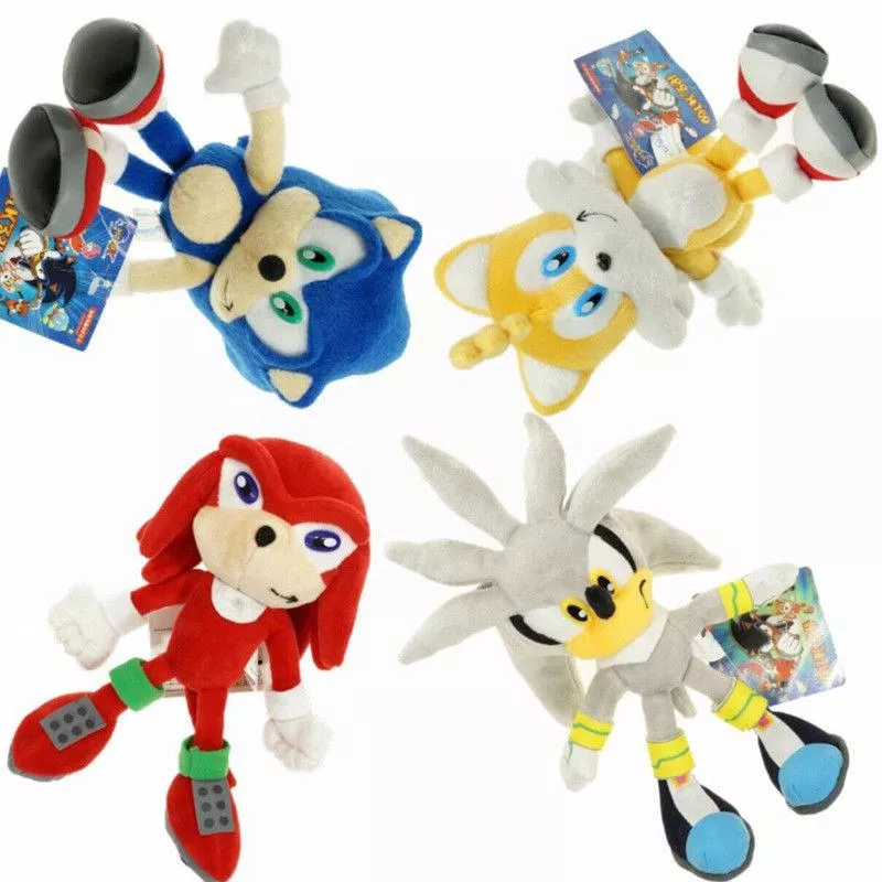 1pc Mainan Boneka Plush Bentuk Landak Sonic Silver Ukuran 23cm 9  Untuk Hadiah Natal