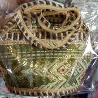 Souvenir Dompet Kerang Bahan Songket Packing Plastik