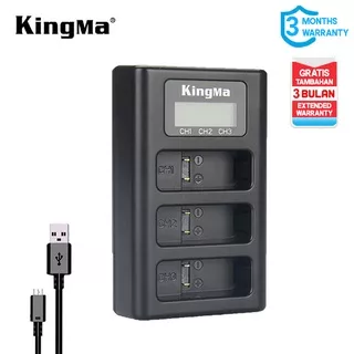 KINGMA Triple Charger Gopro Hero 8 Action Camera - Lcd Display