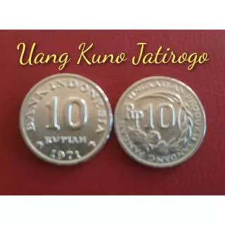 Uang Kuno 10 Rupiah Kancing Tahun 1971
