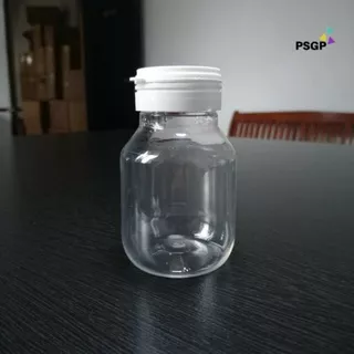 Pet1308. Botol Plastik 120Ml Pet Minuman Kapsul Tutup Putih Segel - Rp - Putih