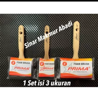 Kuas Busa Atau Foam Brush Prima 1 SET Terdapat 3 Ukuran 2 Inch, 3 Inch Dan 4 Inch