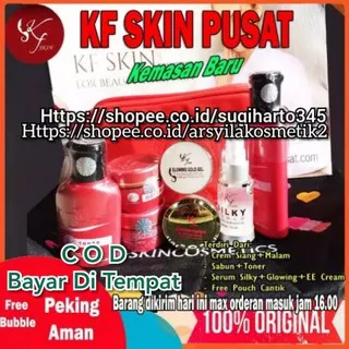 HEMAT Pkt Flek Glowing (Paket Basic+Silky+Glowing Gold+ee crem) LC BEAUTY CREAM KF SKIN CARE KFSKIN