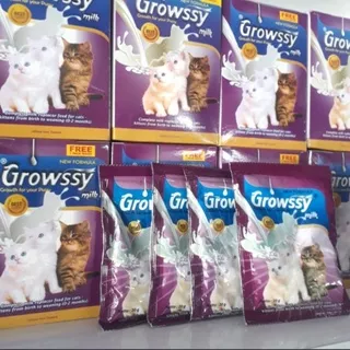 Hewan-Susu- Susu Anak Kucing/Susu Anak Kucing 0-2 Bulan/Susu Growssy 1 Box Isi 11 -Susu-Hewan.