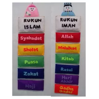 Paket Hemat - Hanging Rukun Iman & Rukun Islam - hiasan dinding/unik/murah