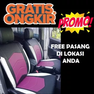 SARUNG JOK MOBIL GRAND LIVINA / LIVINA LAMA  BAHAN KULIT SYNTETIC FULL SET 3 BARIS