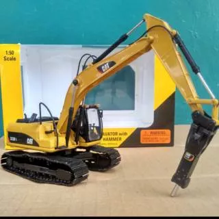 Diecast excavator cat 323D L Hammer Caterpillar miniatur alat berat harga murah