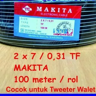 Kabel Tweeter Walet Serabut Makita 2x7 / Kabel Walet Makita TF 2x7 / 0,31 100meter Tembaga Murni