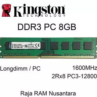 RAM PC KINGSTON DDR3 8GB 12800 / 1600MHz ORI RAM KOMPUTER RAM PC 1.5v RAM PC ORIGINAL (KODE J997)