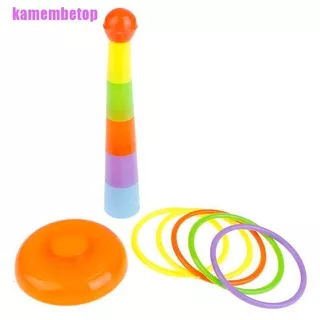 [kamembetop]Hoop Ring Toss Plastic Ring Toss Garden Game Pool Toy Outdoor Fun for Kids