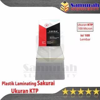 Plastik Laminating Sakurai Ukuran KTP 100 Micron 68.5 x 97 mm  isi 100 lembar / Laminating Pouch Film Tipis