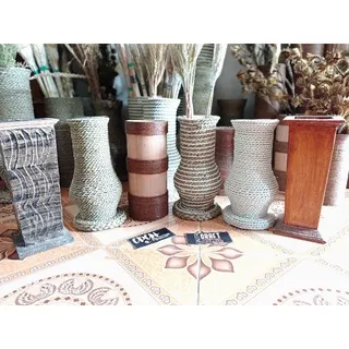 vas bunga | vas kayu | pot guci aesthetic | TINGGI 25 CM