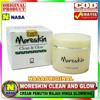 MORESKIN CLEAN & GLOW Pelembab Dan Pemutih Wajah Alami Moreskin nasa Moreakin ori elhamka herbal