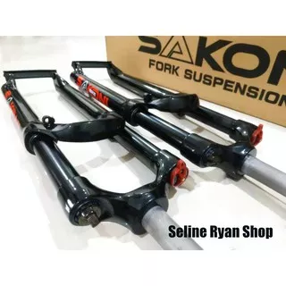 Garpu / Fork Sepeda Suspensi Alloy SAKONI 26 & 27.5 Oversize Travel 120 LOCK