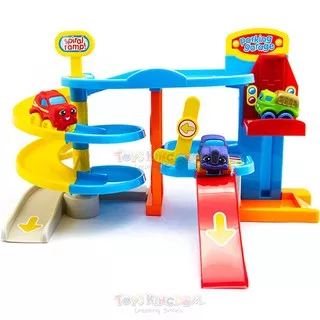 Cruzer Parking Garage Car Track Set with Spiral Ramp Playset