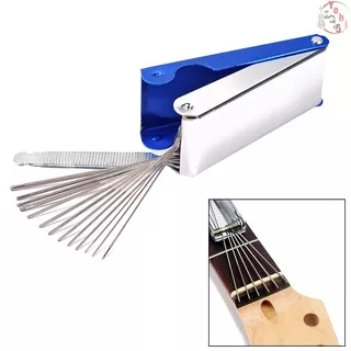 ?Guitar Nut Bridge File Set Luthiers Tool Box 13 Sizes of Files 1 Flat File for Guitar Banjo Mandolin Bass String Groove Slot