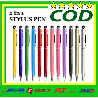 Stylus + Pen 2IN1 Ballpoint Pulpen Smartphone Hp Touchscreen Touch Screen Pena Sensitive Tablet Ipad Stylus Pen Magnetik For Ipad / Iphone / Android / Windows STYLUS PEN IPAD IPHONE ANDROID / PULPEN STYLUS HP 2 IN 1 QQ172