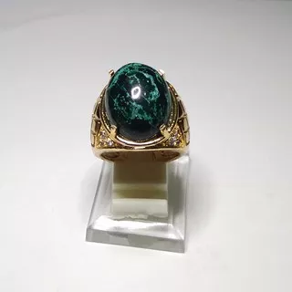 cincin batu akik badar besi hijau