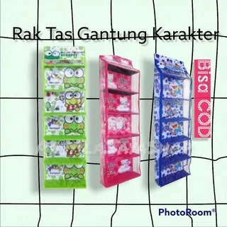 Rak Tas Gantung Karakter  Sleting  / RAK TAS GANTUNG FULL RESLETING /RAK TAS DINDING MURAH (1KG 2PCS)