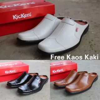 Top Seller Sepatu Sendal Pria Bustong Kickers Kulit Sintetis PU Murah Sandal Selop Kasual Brongsong