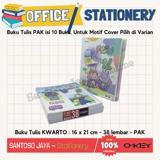 Buku Tulis Kwarto OKEY by Kiky 38 Lembar 16x21 cm PAK - 10 Buku