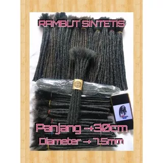 Rambut Gimbal Sintetis 30cm / Dreadlocks / Dreadlock / Pasang Rambut Gimbal Parting Rapih