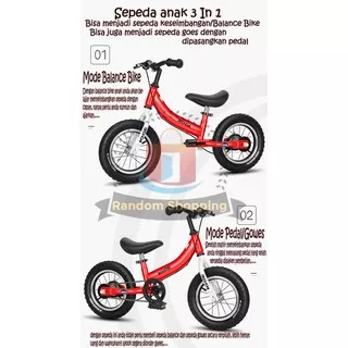 Sepeda anak 3 In 1 EDQ , Sepeda balance/sepeda pedal/sepeda roda empat