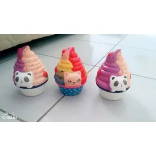 Kawaii Squishy jumbo panda bear ice cream cup