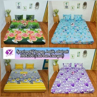 SPREI 180X200 HOME MADE KING BED KASUR NOMOR 1 MOTIF BUNGA BATIK ORNAMEN ESTETIK WARNA COKLAT MERAH ABU BIRU UNGU HIJAU KUNING GROSIR MURAH BERKUALITAS