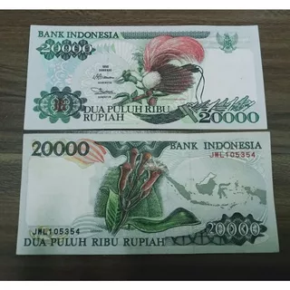 uang kuno 20000 Rp cendrawasih THN 1995